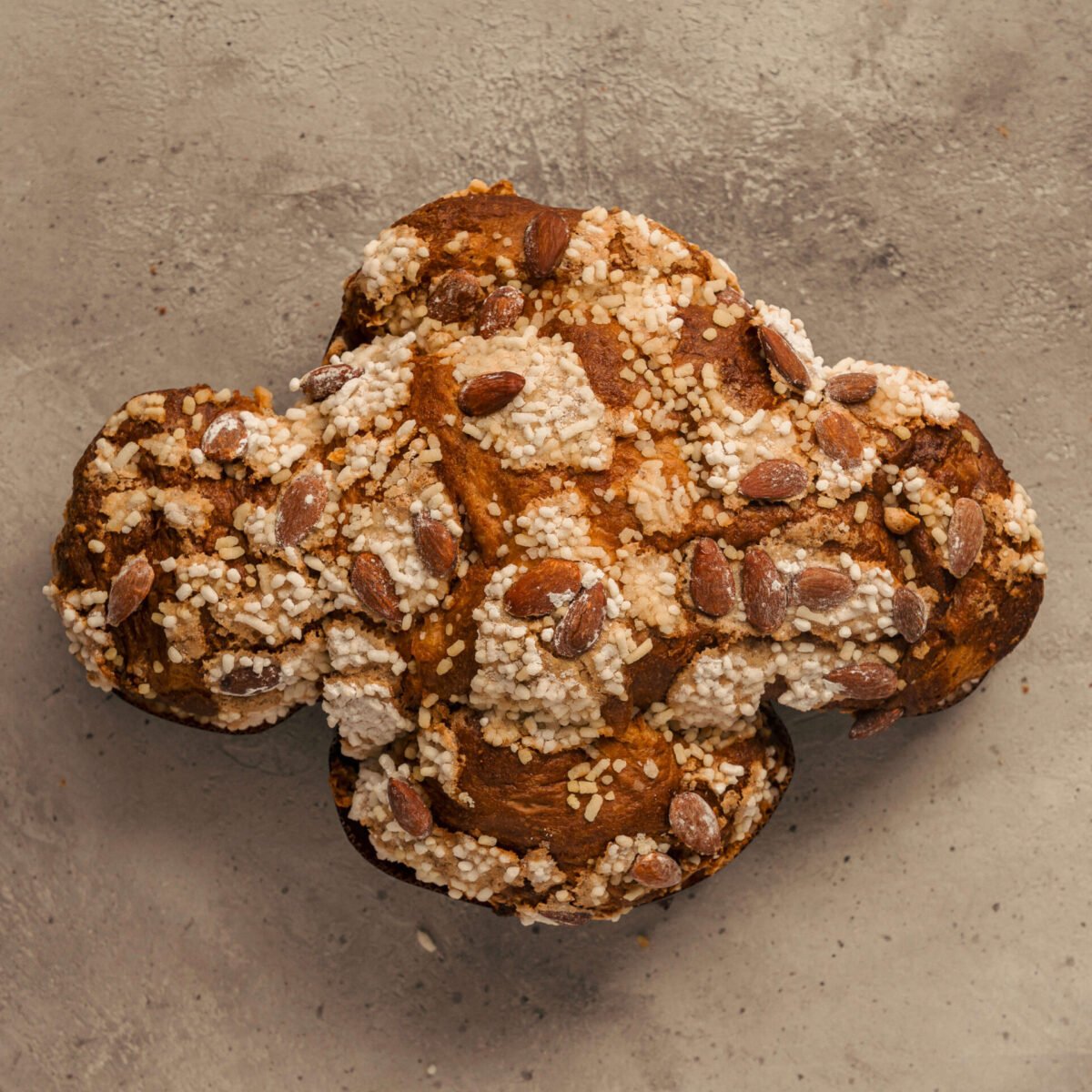 Colomba artigianale con uvetta con mandorle e zucchero del panificio Pane al Pane di Mantova
